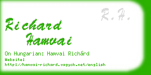 richard hamvai business card